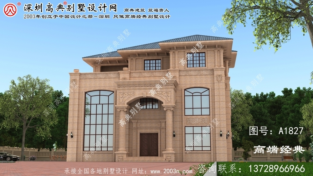 安澤縣歐式石材別墅設計圖紙