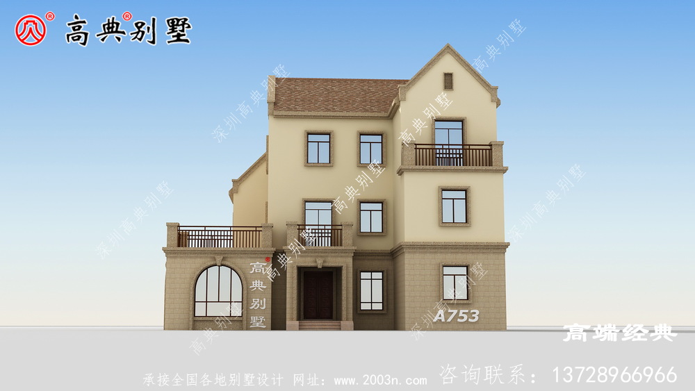 井岡山市歐式風格新款三層小別墅設計圖