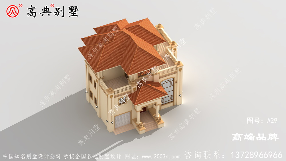 農(nóng)村二層房的設計圖突出了歐式的浪漫風情
