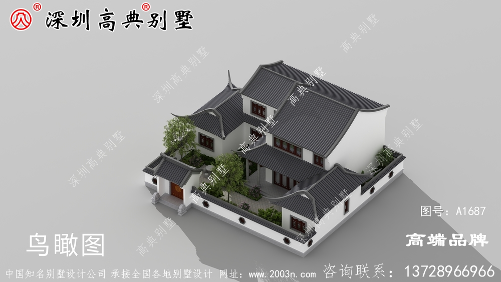 傳統(tǒng)中式風(fēng)格別墅設(shè)計(jì)圖，帶后院