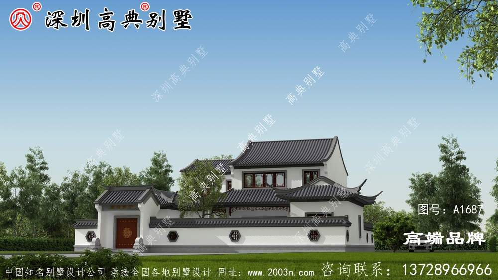傳統(tǒng)中式風(fēng)格別墅設(shè)計(jì)圖，帶后院