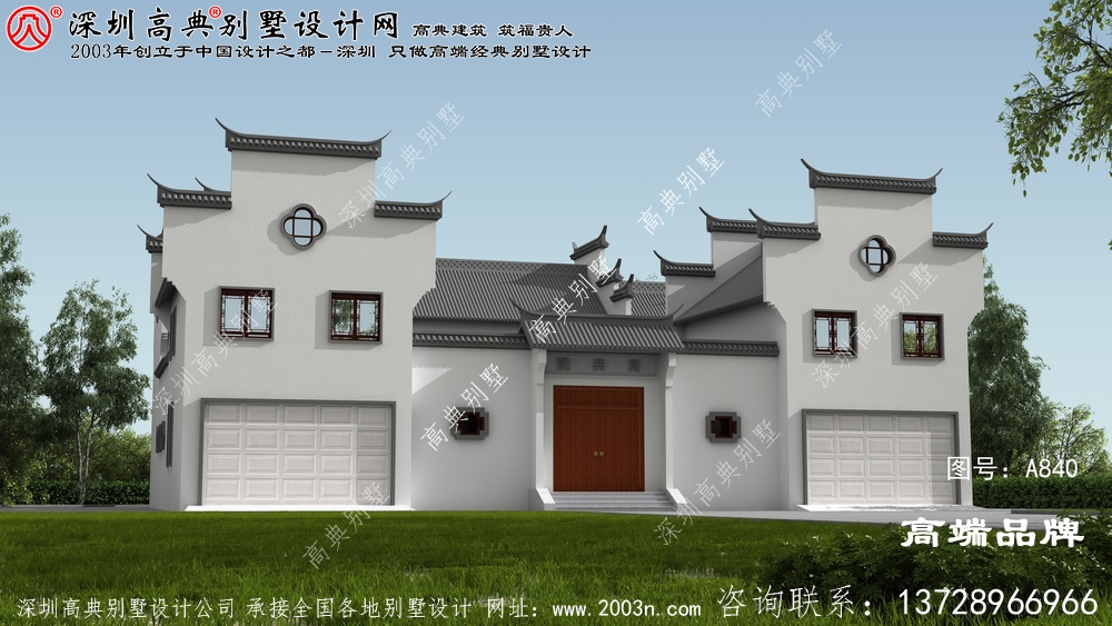 中式二層小洋樓圖片,經典大氣,傳承中式建筑不一樣的美