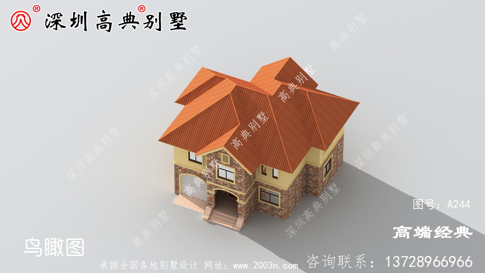 這款戶型采用尖頂設計 ,線條清晰外帶車庫