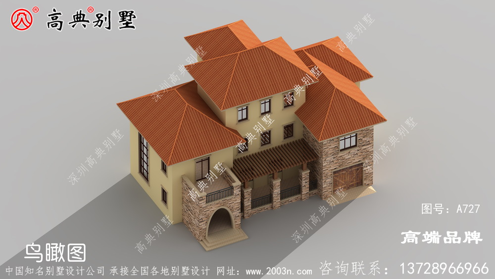 顏色和諧別墅整體簡約,窗戶形狀變化穩(wěn)定靈活