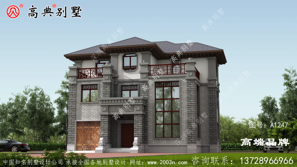 三層中式別墅，戶型方正實用帶車庫，還不快安排？