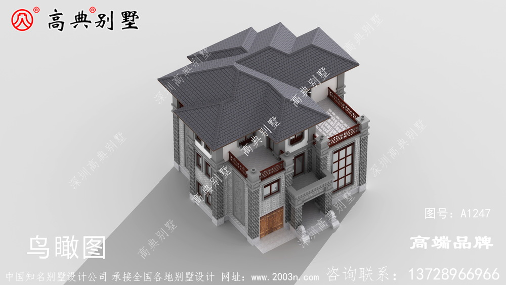 三層中式別墅，戶型方正實用帶車庫，還不快安排？
