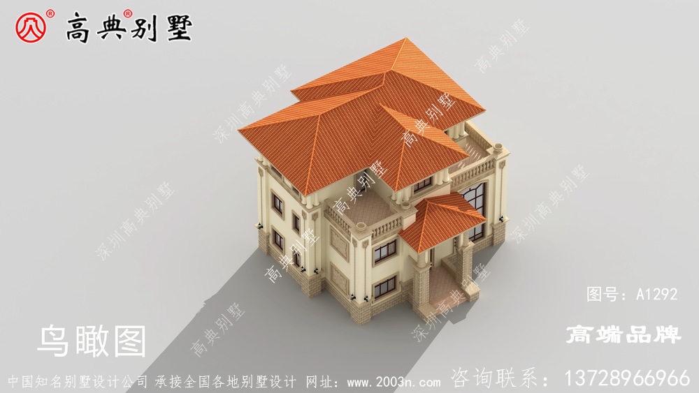 簡歐風格占地128平外觀配色非常的溫馨也耐臟