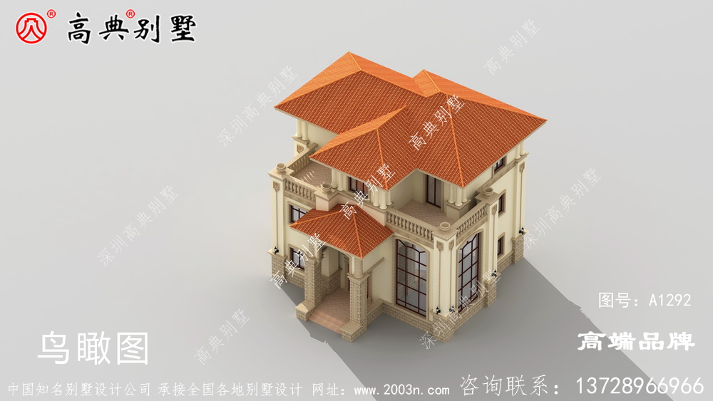 簡歐風格占地128平外觀配色非常的溫馨也耐臟